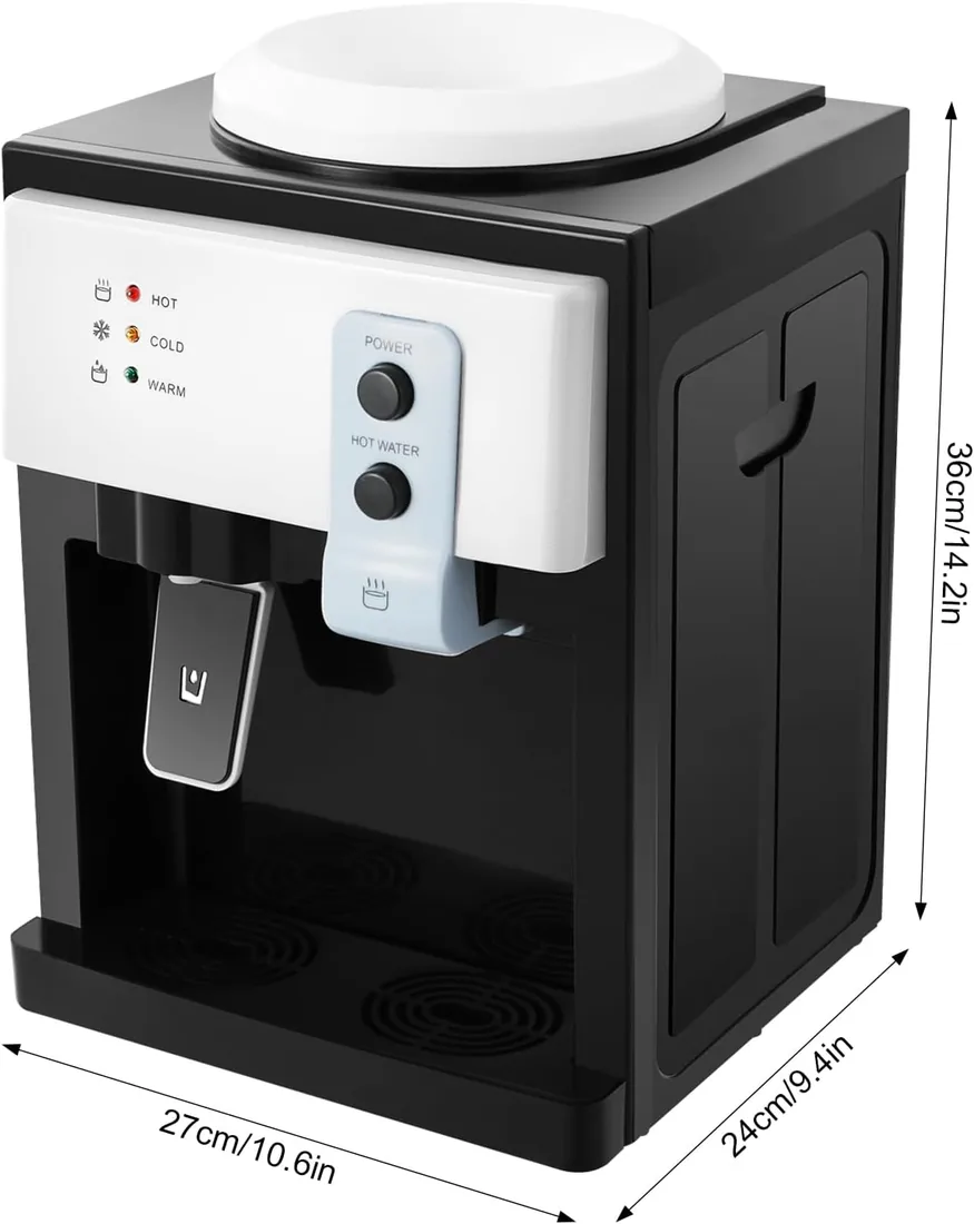 Dispensador de agua caliente y frío, dispensador de agua de mesa, mini dispensador de agua eléctrico, dispensador de agua independiente, agua caliente eléctrica, forro de acero inoxidable foto 2
