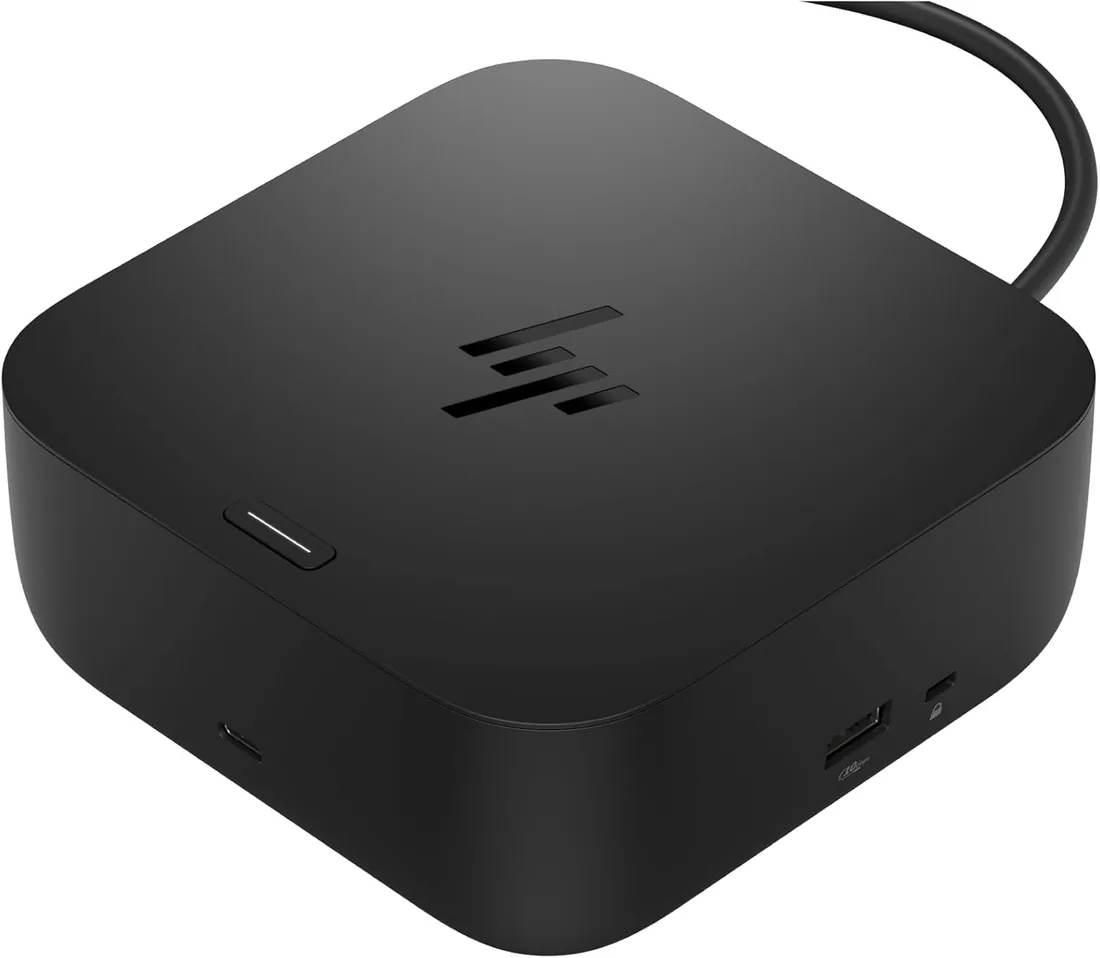 HP USB-C Docking Station 100W G6 / Estación de Acoplamiento Multipuerto con Cable - HDMI 2.1, 2X DisplayPort 1.4, 3X USB-A, USB-C, RJ45, Audio, Compatible con myHP, Windows, macOS y Chrome OS, Negro
