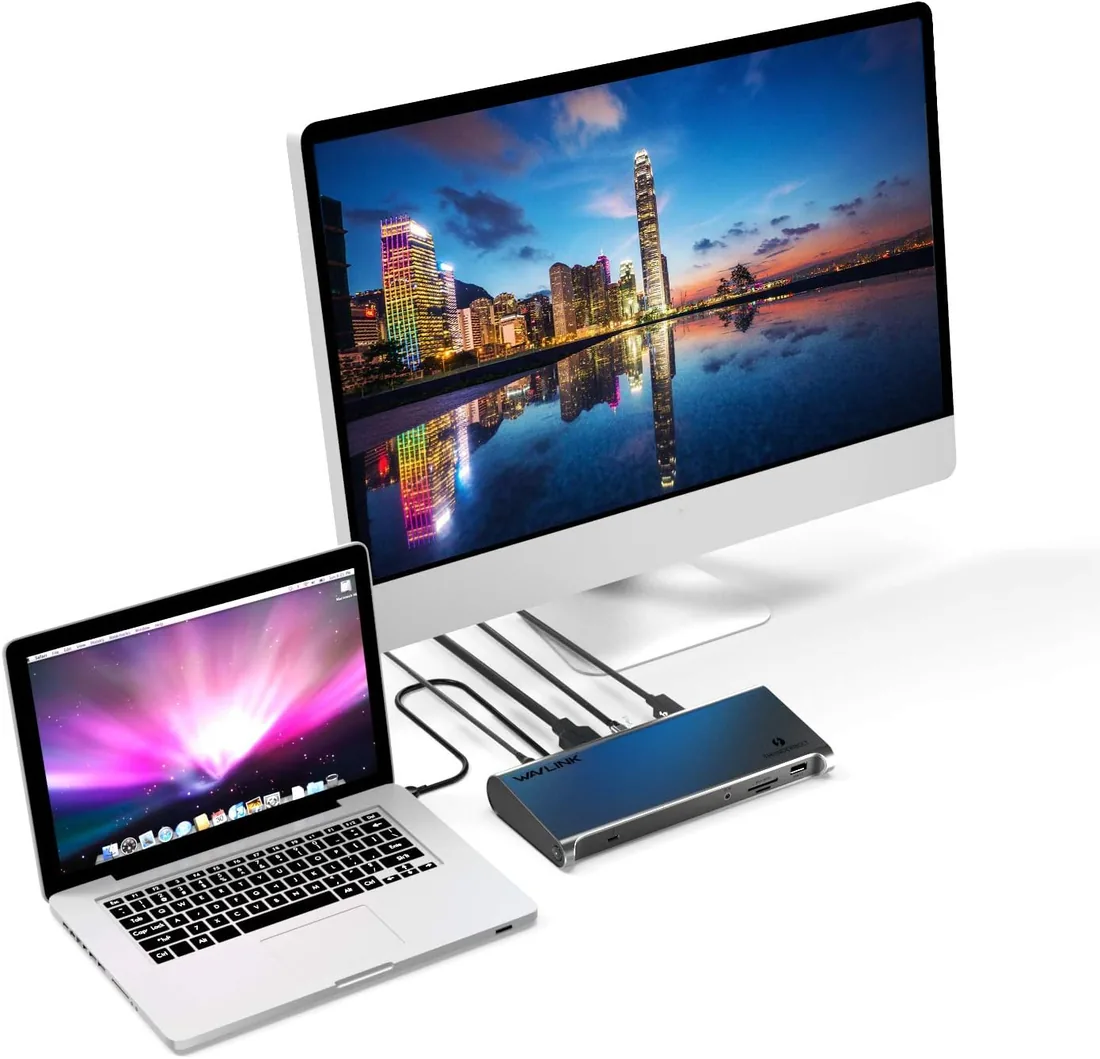 WAVLINK Thunderbolt 3 Dock con función de Carga de 85W Compatible con MacOS y portátiles con Windows específicos (DisplayPort, Gigabit LAN, Audio) foto 3
