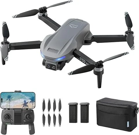 Ameta S50 Lite Dron con Camara 4K Adultos, GPS Profesional Drone | Retorno Automático, 50 Minutos de