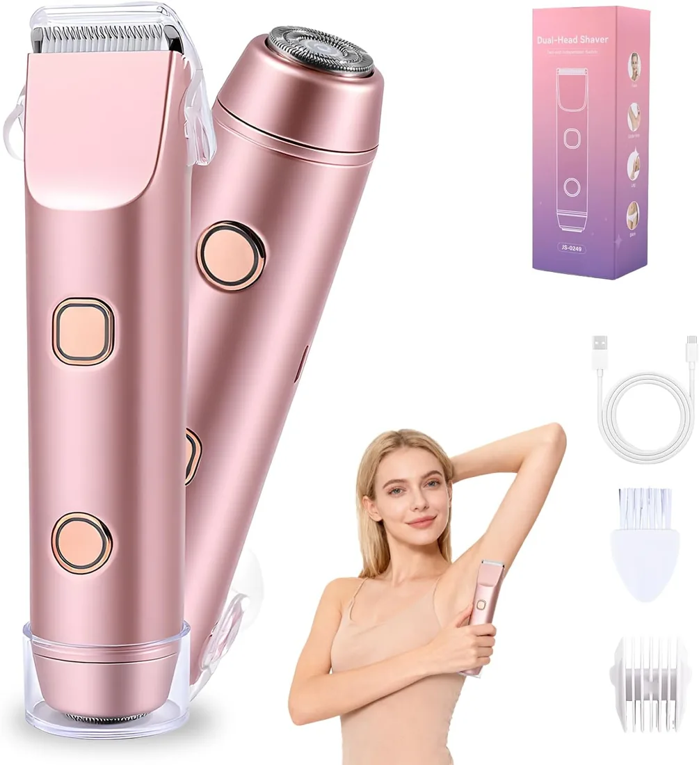 Carehabi Depiladora Electrica Mujer Rasuradora Mujer Zona Intima 2 En 1 Afeitadora Femenina Corporal Facial IPX7 Impermeable Con Cuchilla De Ceramica Silenciosa USB C