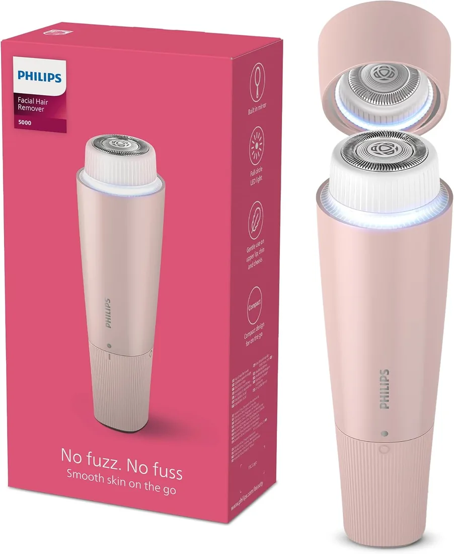 Philips depiladora facial serie 5000, depiladora personal para mujer, sin cable y compacta, con cabezal hipoalergénico, eliminación del vello facial suave y rápida, retoques fáciles, modelo BRR454/00 foto 3