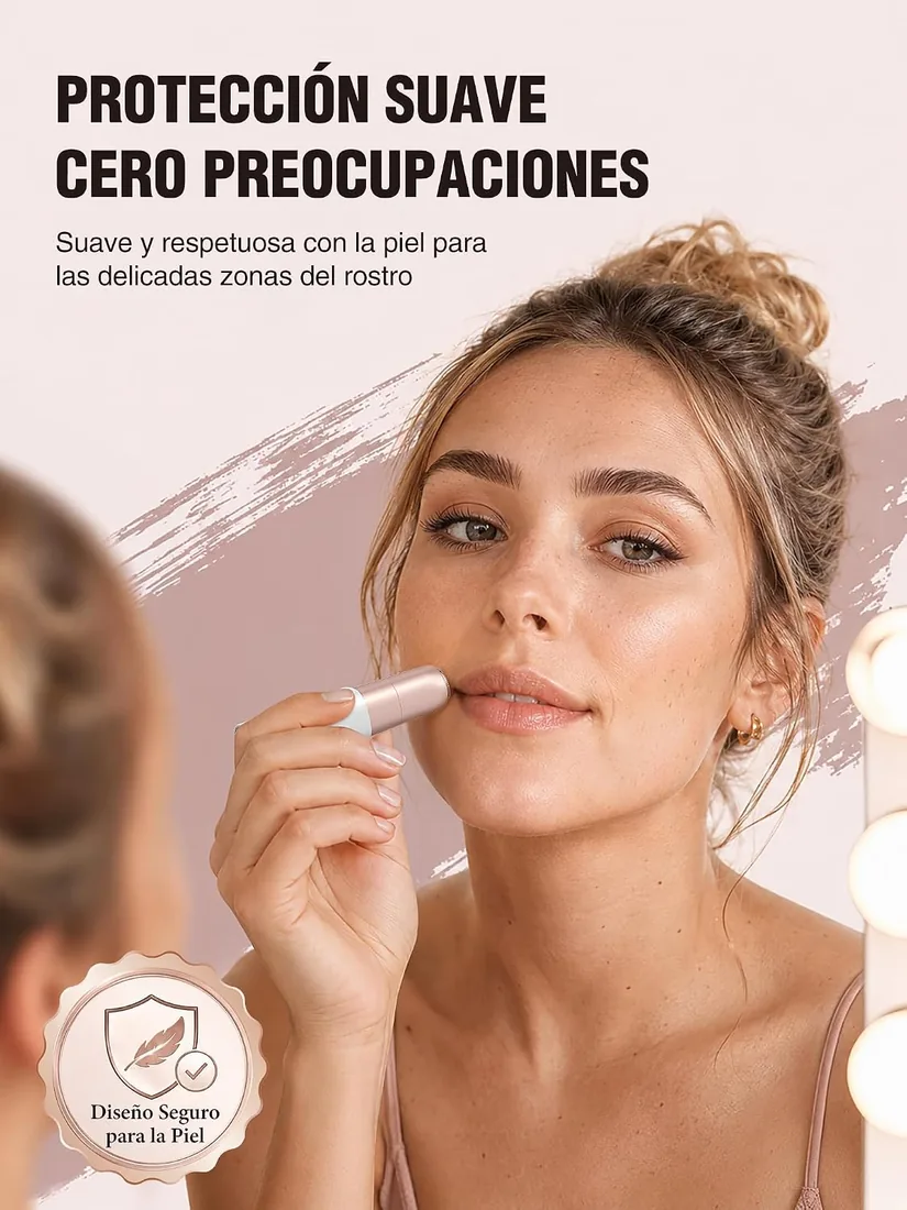 Rasuradora Facial Mujer Electrica Recortadora de Cejas: Suave Elimina Vello facial de Cara, Labios, Barbilla, Mejillas, Frente y Cejas, sin Cable y Compacta, Regalo Mujer foto 3