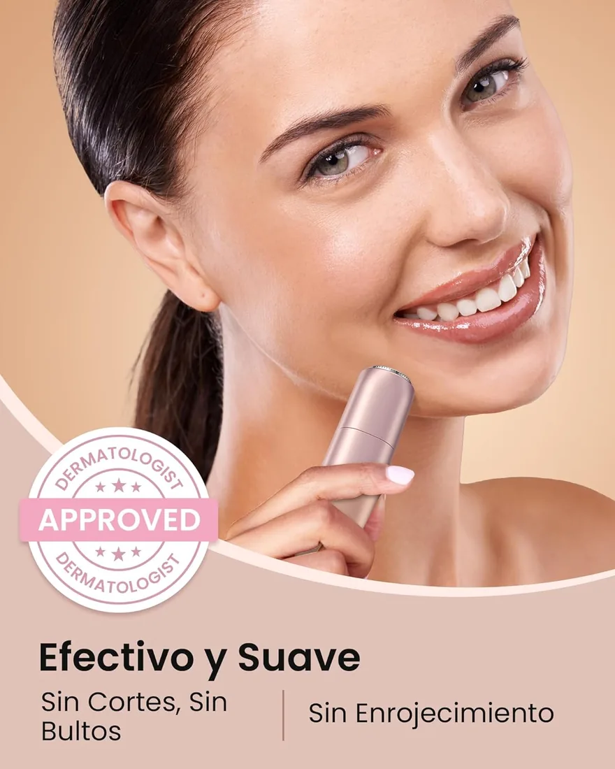Recargable Rasuradora Facial Mujer Electrica: Removedor de vello Facial, USB-C Recargable, Suave y Rápida Elimina el Vello Cara Labio Superior, Barbilla, Mejillas y Frente, Compacta, Regalo Mujer foto 3