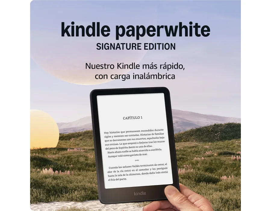 Amazon Kindle Paperwhite Signature Edition (última generación) | Nuestro Kindle más rápido, con luz frontal autorregulable, carga inalámbrica y semanas de batería | 32 GB | Negro m
