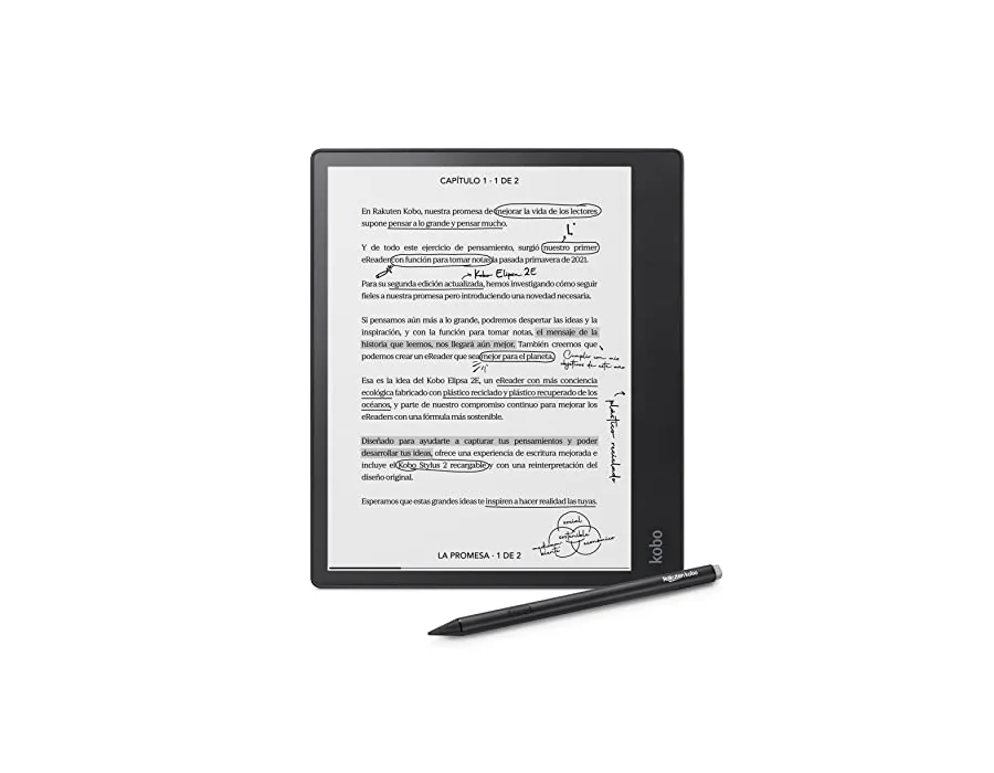 Kobo Elipsa 2E | eReader | Pantalla táctil antirreflejos de 10,3” con ComfortLight Pro | Incluye Kobo Stylus 2 | Brillo Ajustable | Wi-Fi | Tecnología Carta E Ink | 32 GB foto 2