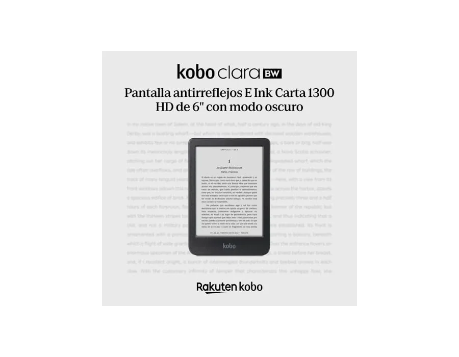Kobo Clara BW | eReader | Pantalla táctil antirreflejos de 6” con ComfortLight Pro | Opción de Modo Oscuro | Audiolibros | Resistente al Agua | 16 GB de Almacenamiento | Negro foto 3