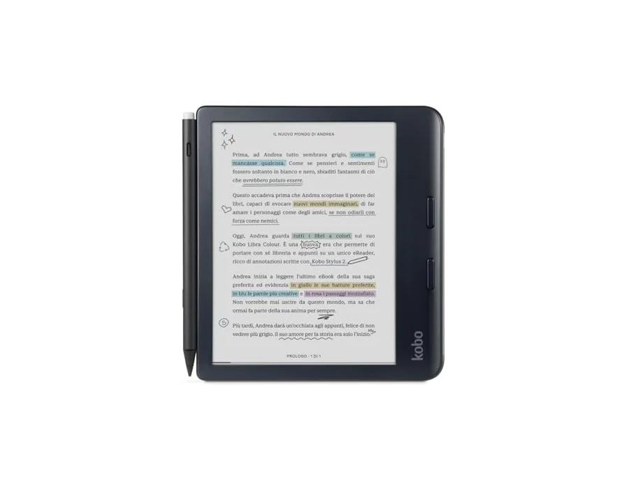Kobo Libra Colour con Kobo Stylus 2 | lector electrónico | pantalla antirreflectante en color y tinta Kaleido™ 3.7 | modo oscuro | audiolibros | impermeable (negro) foto 2
