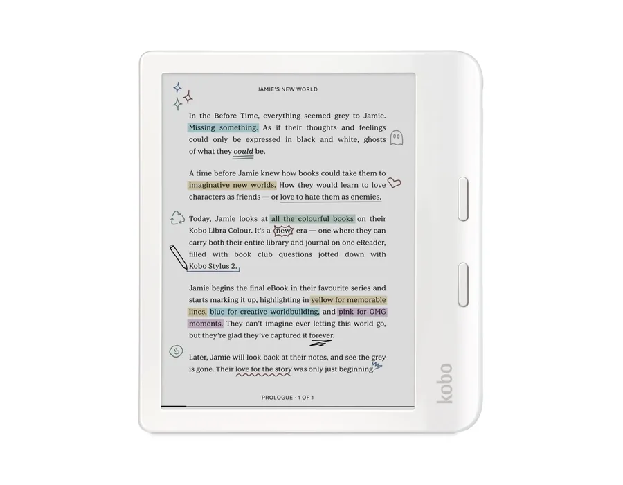Kobo Libra Colour eReader | Pantalla E Ink Kaleido™ 3 de 7" | Temperatura del Color y Brillo Ajustables | Reducción luz Azul | eBooks y AudioBooks | Memoría 32 GB | Resistente al A — Ref. GK79