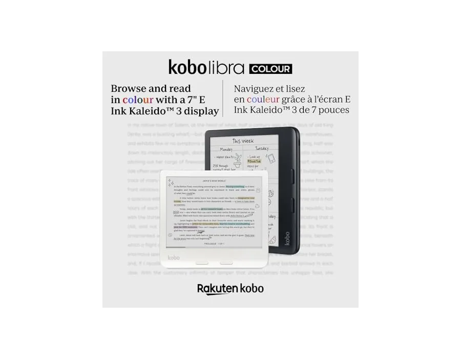 Kobo Libra Colour eReader | Pantalla E Ink Kaleido™ 3 de 7" | Temperatura del Color y Brillo Ajustables | Reducción luz Azul | eBooks y AudioBooks | Memoría 32 GB | Resistente al A — Ref. GK79 foto 3