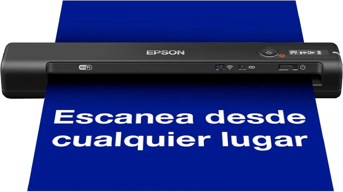 Epson Workforce ES-60W, Escáner Portátil Inalámbrico con WiFi, Carga por USB, Conectividad por WiFi o USB