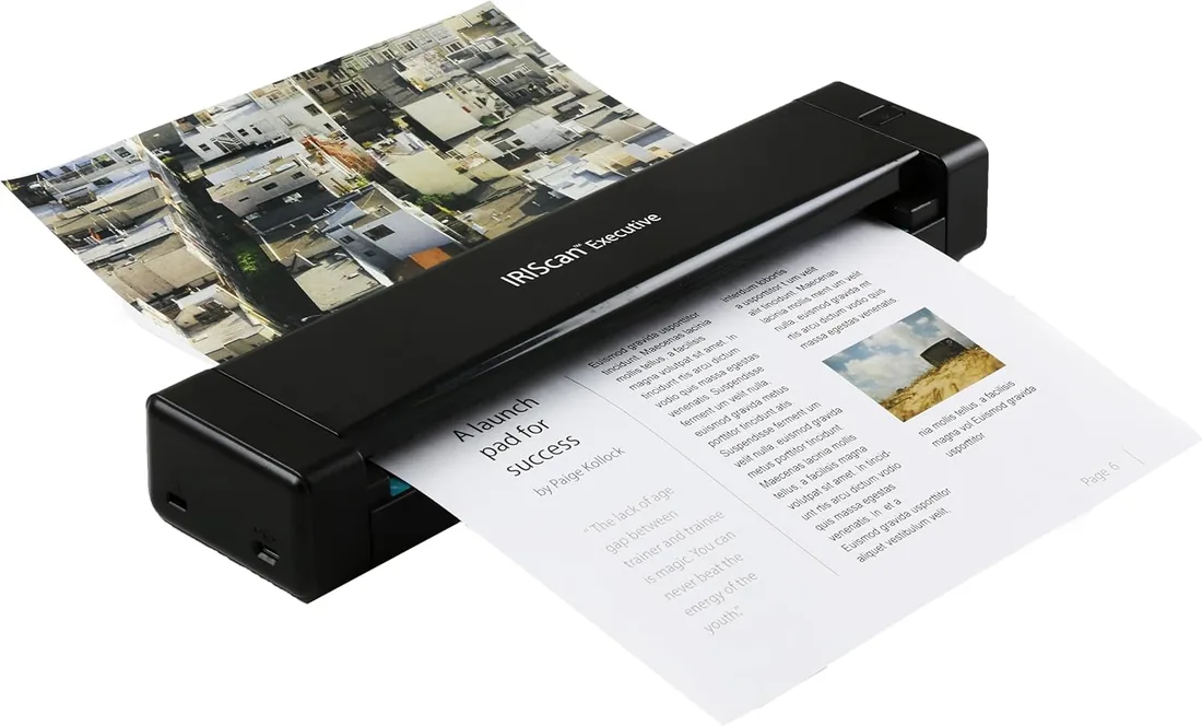 IRIScan Executive Mobile Escáner de Documentos A4 8PPM - Dúplex - v4: Editor PDF, Alimentado por USB, OCR, escaneo a Word, XLS, Tarjetas de Visita a Outlook