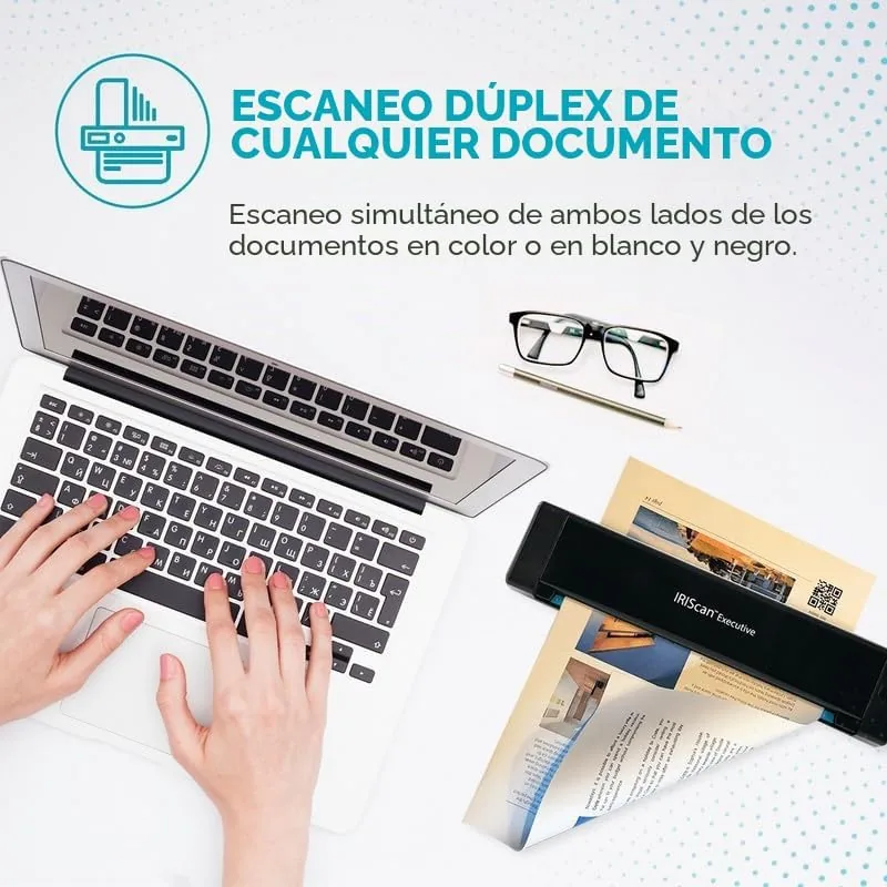 IRIScan Executive Mobile Escáner de Documentos A4 8PPM - Dúplex - v4: Editor PDF, Alimentado por USB, OCR, escaneo a Word, XLS, Tarjetas de Visita a Outlook foto 3