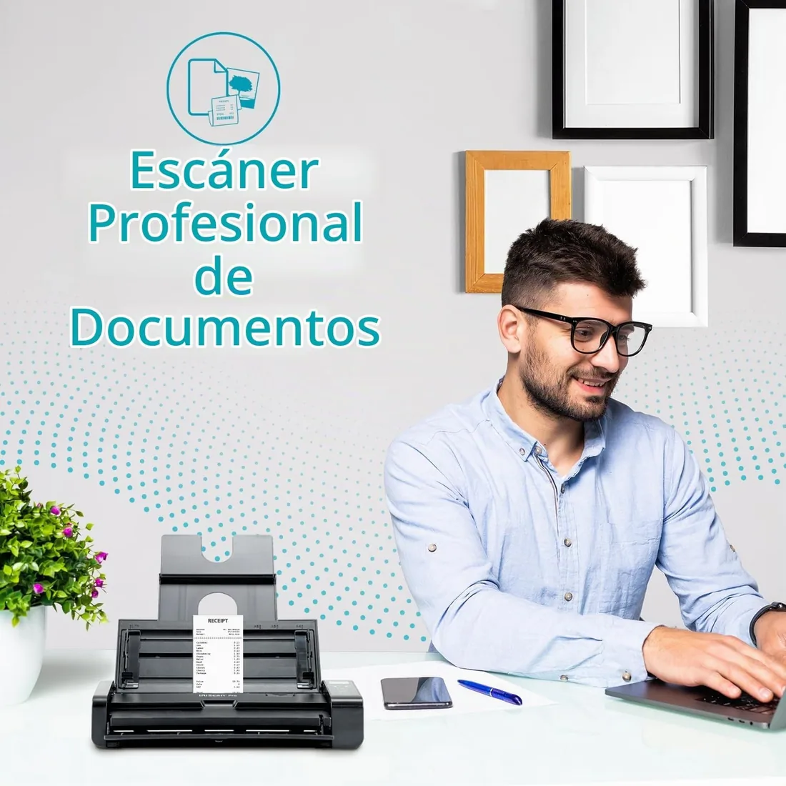 IRIScan Pro v5pro 20PPM ADF Escáner de Documentos dúplex de 20 páginas, Editor de PDF Gratuito, escaneo a Word, PDF, XLS, Tarjetas de Visita a Outlook, escáner de Recibos, escaneo a la Nube foto 3