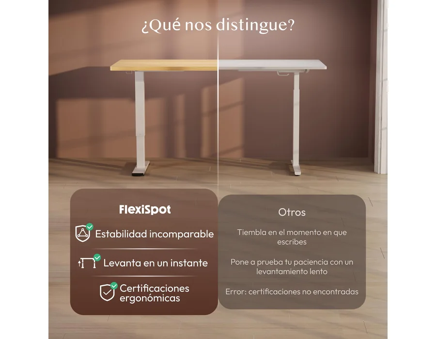 FLEXISPOT Escritorio Elevable Eléctrico 160x60cm, Mesa Escritorio Elevable, Standing Desk Regulable con Memoria, Sistema Anticolisión, Carga 100KG, Mesa Oficina para Casa, Teletrab — Ref. J3LJ foto 3