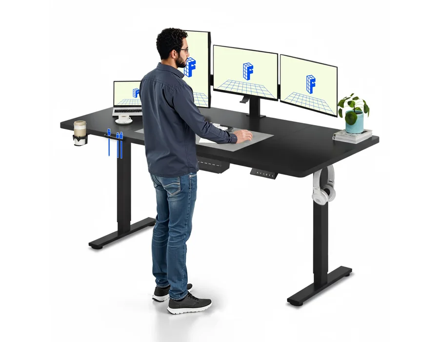 FLEXISPOT Escritorio Elevable Eléctrico 180x80cm, Mesa Escritorio Elevable, Standing Desk Regulable con Memoria, Sistema Anticolisión, Carga 100KG, Mesa Oficina para Casa, Teletrab — Ref. 17SP