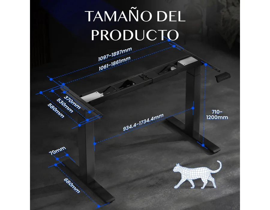 FLEXISPOT Escritorio Elevable Eléctrico con 2 Motores, Carga de 300 kg foto 3
