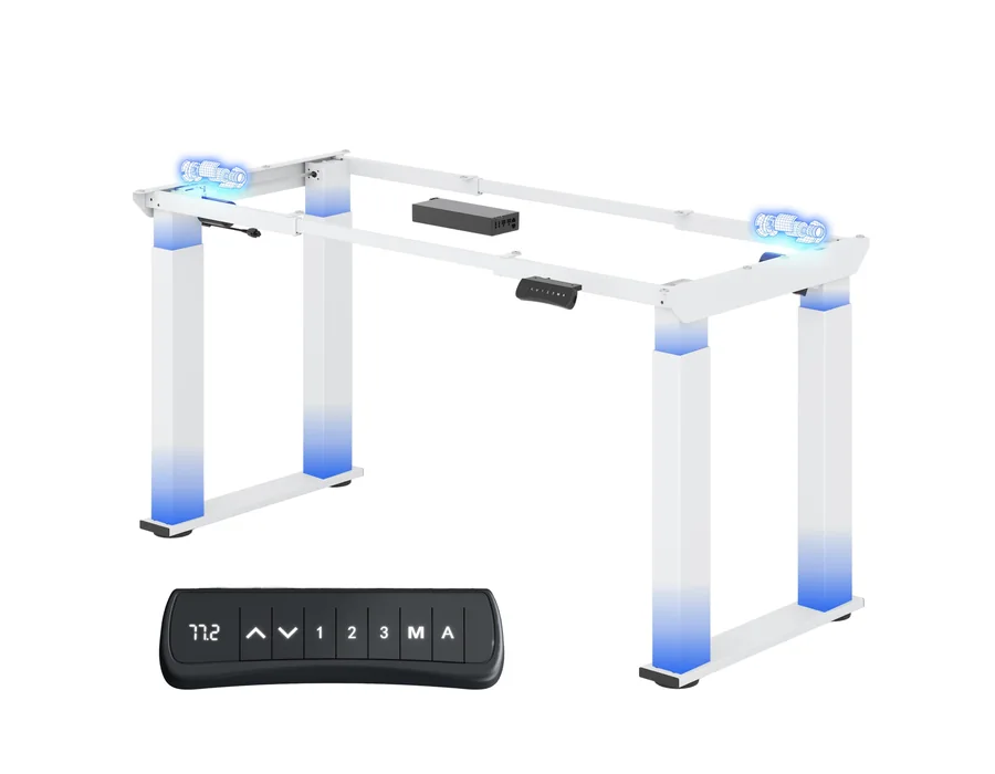 FLEXISPOT Escritorio Elevable Eléctrico Marco de Mesa Estructura Escritorio Elevable con 4 Patas, Marco de Acero de Mesa de Comedor y con 2 Motores, con Memoria de 4 Botones- Carga