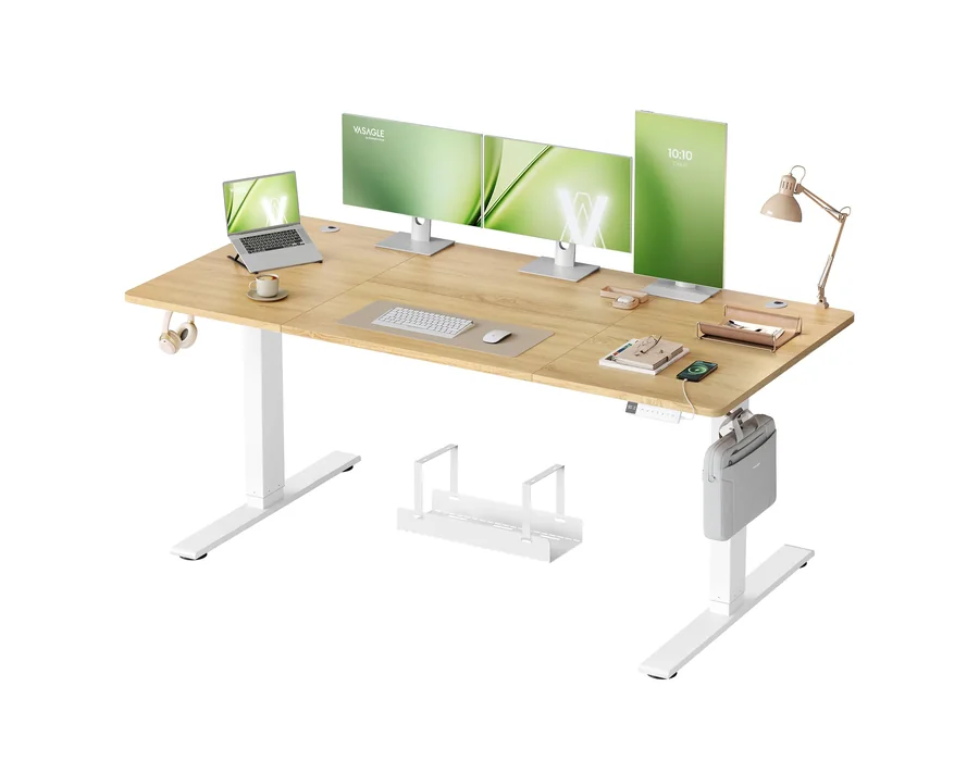 VASAGLE Escritorio Elevable Eléctrico, Ajustable en Altura, 180 cm