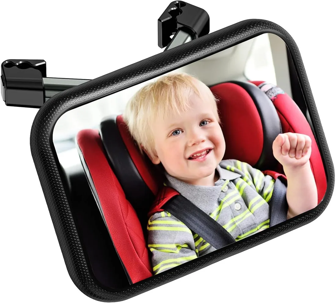 Espejo de Coche para Bebé, 360° Retrovisor Con Clip de Gancho, Equipamiento Original, Gran Visión