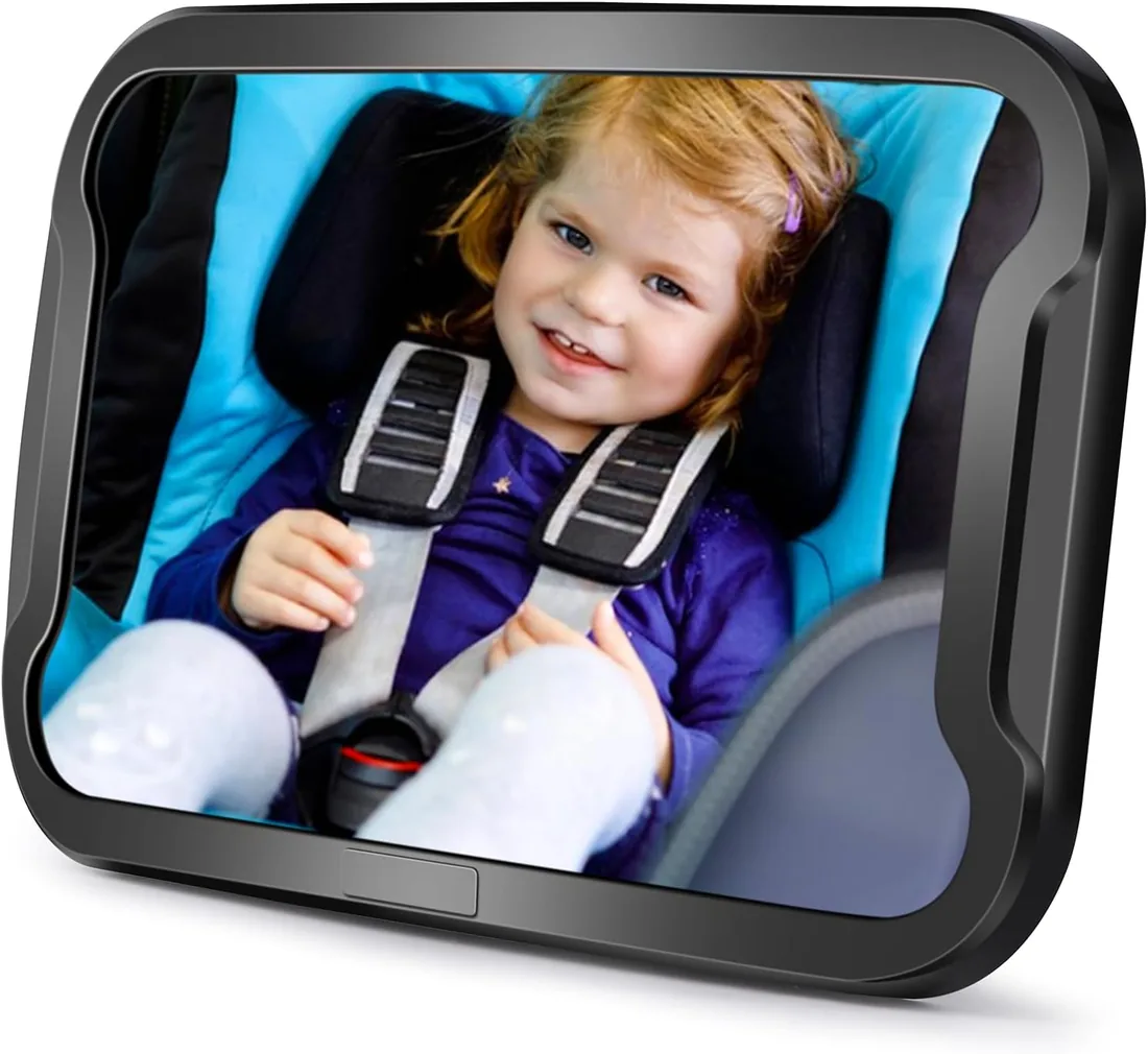 Oderra Espejo Coche Bebé Asiento Trasero, Irrompible y Ajustable 360° Espejo Bebe Coche - Espejo Seguro - Accesorio Esencial para Recién Nacidos foto 2