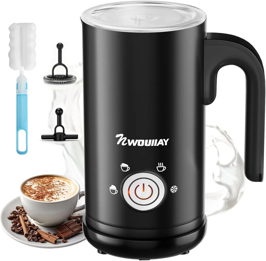 Espumador de Leche Eléctrico 4 en 1 Capacidad de 300 ML, Potencia de 600 W
