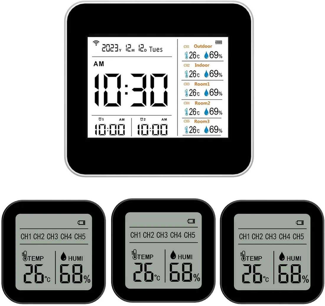 Ejoyous Monitor de Calidad del Aire Interior, Estación Meteorológica Inalámbrica Inteligente, Monitor de CO2 con Soporte de Aplicación, 13 Parámetros para Oficina en Casa (2co12) foto 3