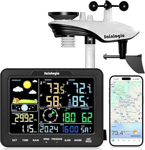 Sainlogic Estación Meteorológica WiFi con sensor interior y exterior | Predicción meteorológica por I foto 2