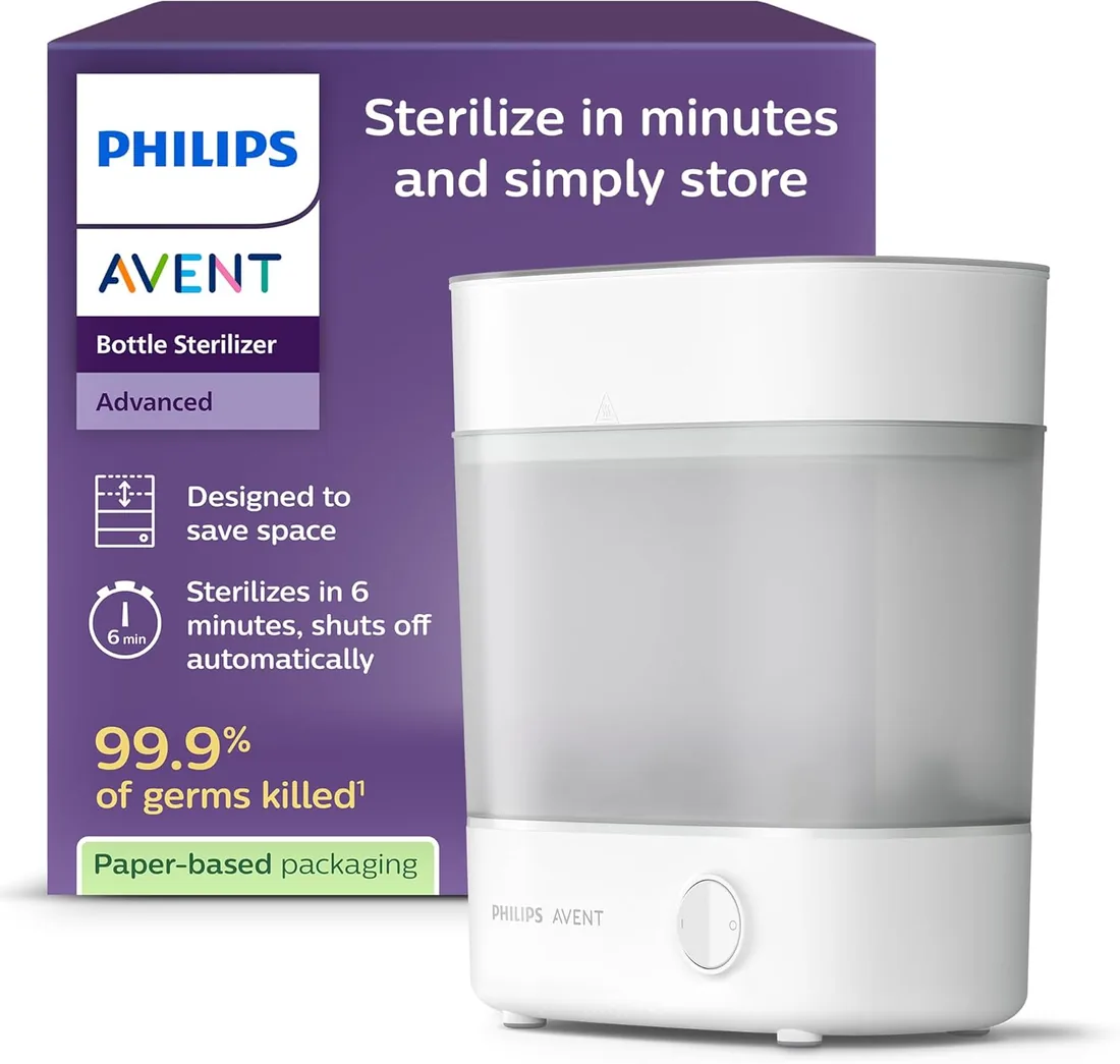 Philips Avent Esterilizador De Botellas Eléctrico A Vapor Para Hasta 6 Biberones, Tetinas Y Accesorios, Diseño Modular, Color Blanco SCF291/00 foto 2