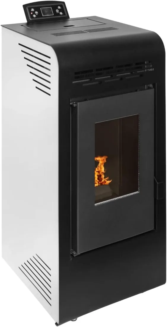 EIDER BIOMASA Estufa de Pellets POWER 9 PLUS – 7,92 kW (máx. 8,74 kW) – Rendimiento 94% – Hasta 210 m³ – Tolva 15 kg – Programable WiFi – Encendido Rápido – Clase A+ – Blanco