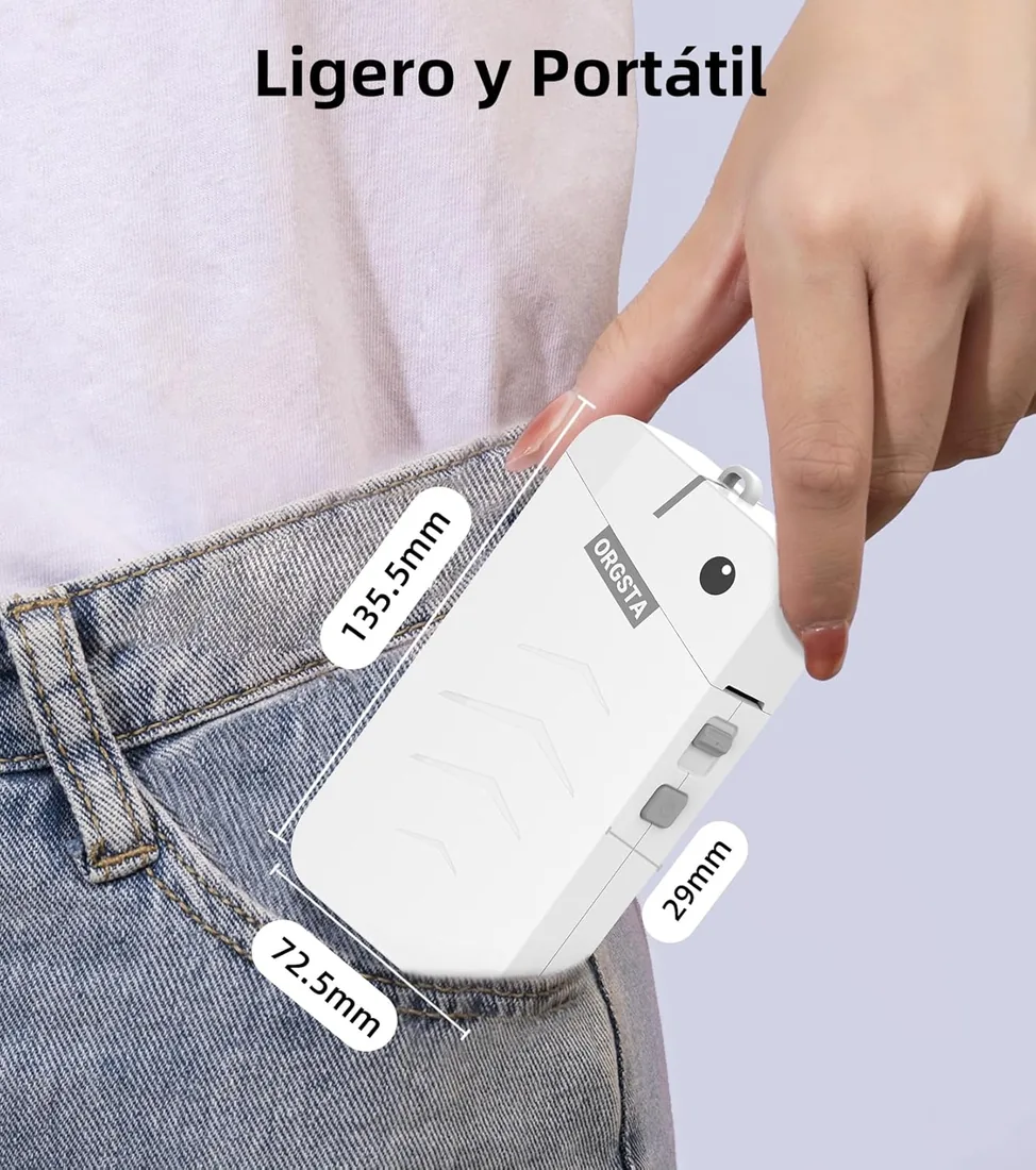 ORGSTA S001 Etiquetadora Bluetooth Portátil Impresora Label Maker | 2000 mAh Mini Térmica Etiqueta Adhesiva Printer para Hogar, Oficina, Escuela foto 3