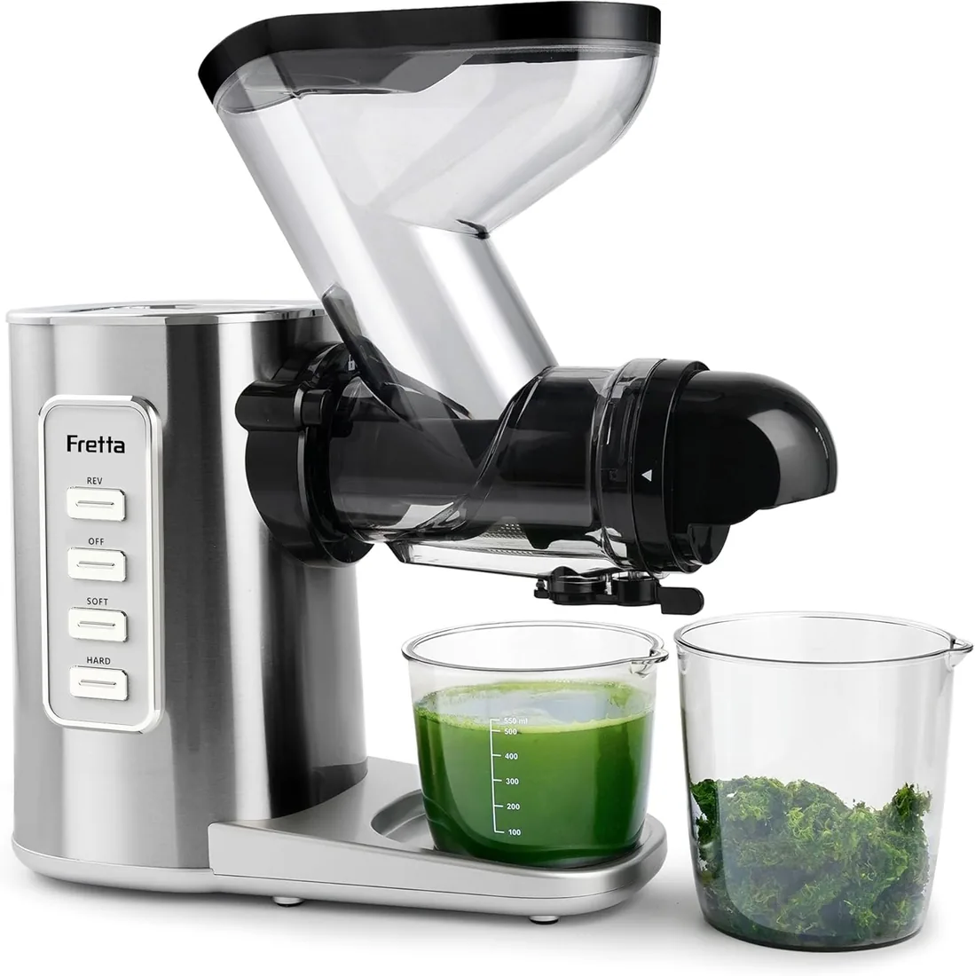 Fretta Extractor de Zumo Prensado en Frío 76 mm, libre de BPA (Stainless)