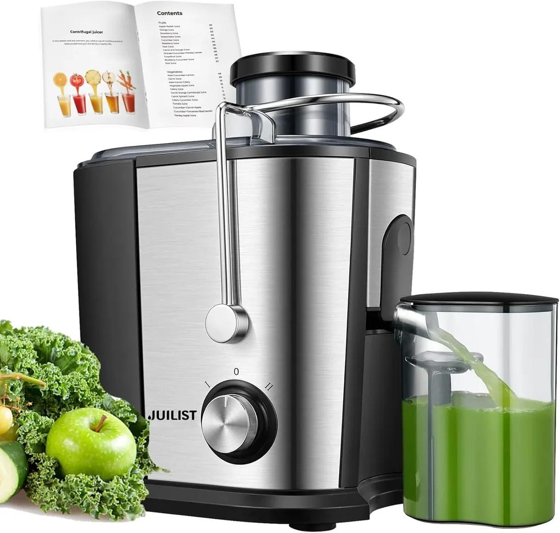 JUILIST Licuadoras Para Verduras y Frutas, 600W Licuadora de Acero Inoxidable, Diseño Nongoteo, Fácil de Limpiar, 2 Modos de Velocidad, 65MM de Boca Ancha, Pies Nondeslizantes foto 3