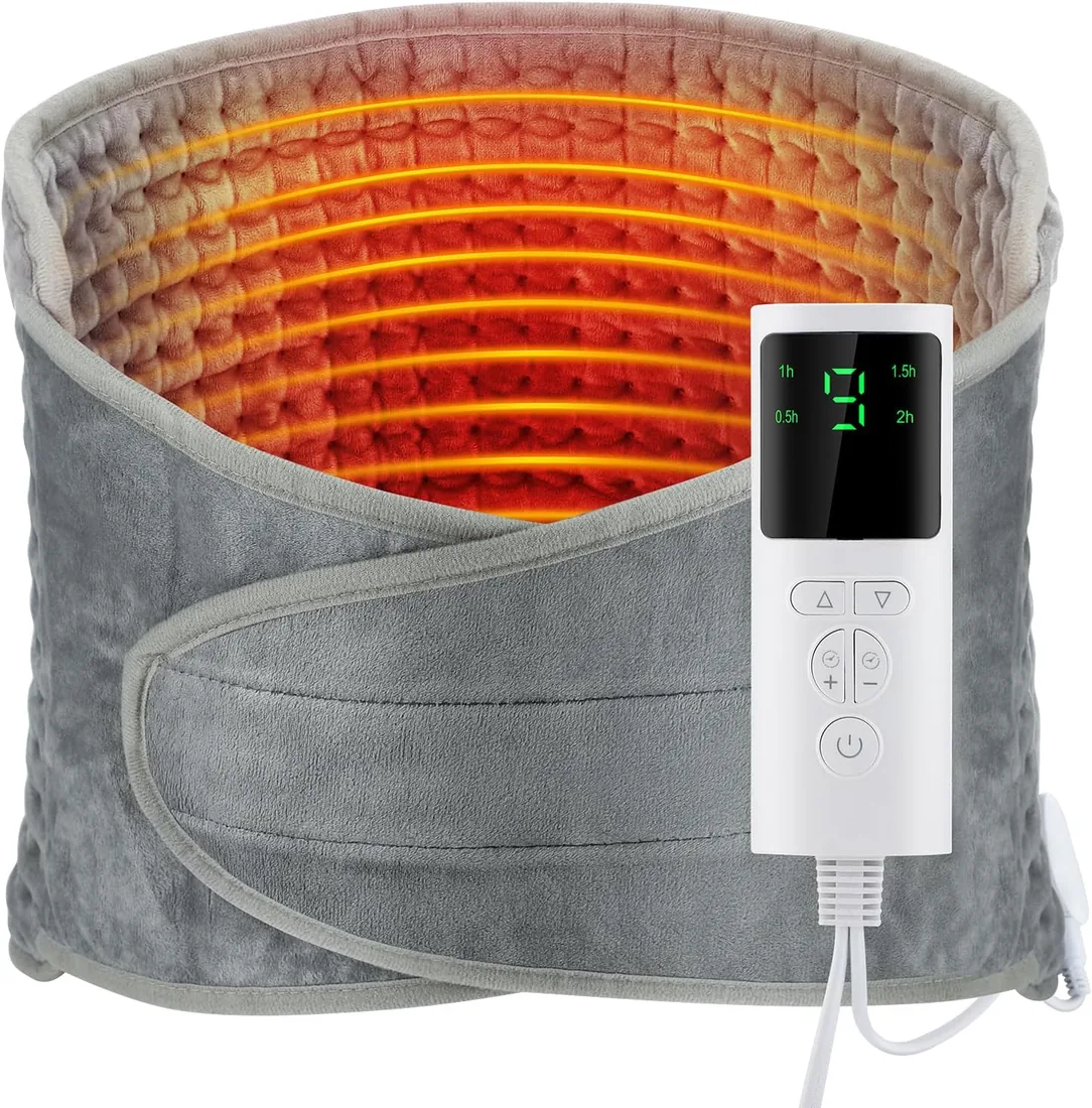Almohadilla Térmica Eléctrica, Almohadilla Térmica Para Cintura, 9 Niveles De Calefacción, 4 Temporizadores, Calentamiento Rápido, Ideal Para Cintura Espalda Vientre Piernas -30x126cm