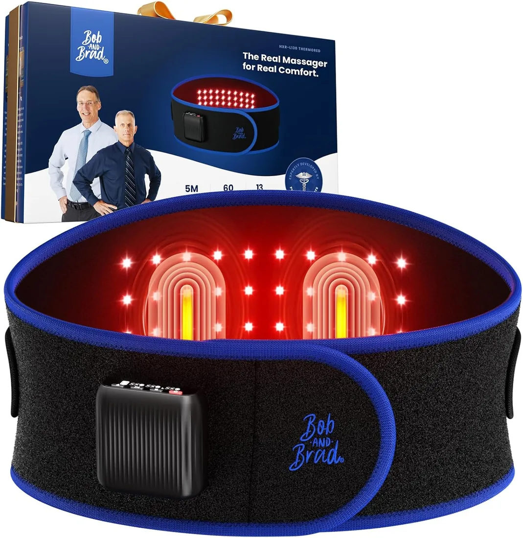 BOB AND BRAD ThermoRed Faja Lumbar Térmica con Luz Roja e Infrarrojos | Masajeador Lumbar Eléctrico Inalámbrico con Calor y Vibración, Batería Recargable, Cuidado para Espalda foto 3