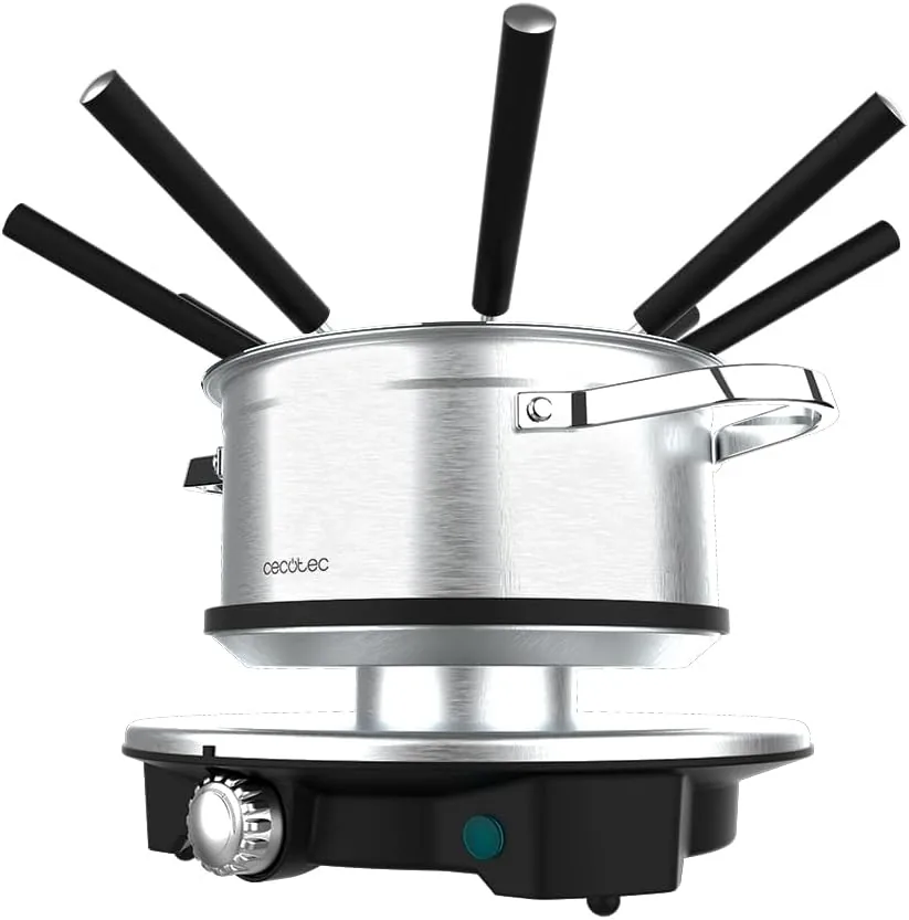 Cecotec Fondue Eléctrica para 8 Personas Fun Gourmetfondue Advance. 1500W, Capacidad 1,7L, Queso, Chocolate y Aceite, Diseño en Acero Inox, Potencia Regulable, Piezas Aptas para Lavavajillas foto 3