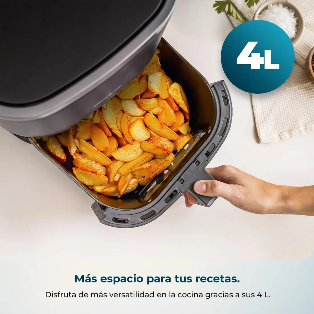 Cecotec Freidora de Aire 4 L Cecofry Fantastik Window 4000 Hot 1400W | Pantalla Digital, Diseño con Ventana de Control, Función Dietética, 9 Modos, Tecnología PerfectCook, 80-200ºC, Air Fryer foto 3
