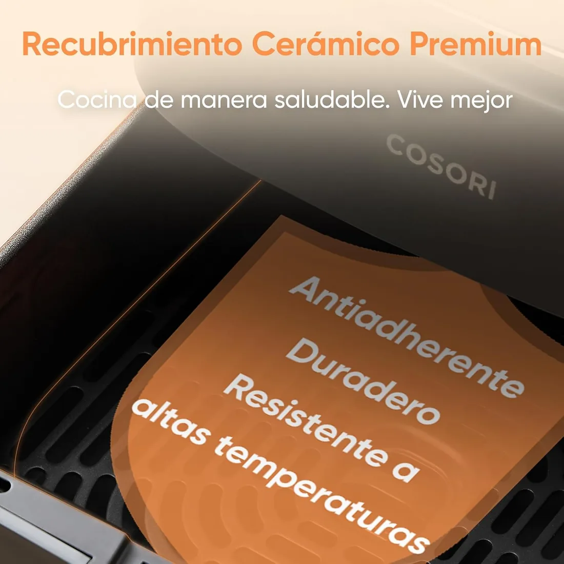 Cosori Freidora de Aire 2L, Compacta con Pantalla Táctil, Ahorro de Energía | Sin PFAS ni Teflón, Revestimiento Cerámico, Temperatura y Tiempo Ajustables, Apta para Lavavajillas, Silenciosa y Eficiente foto 2