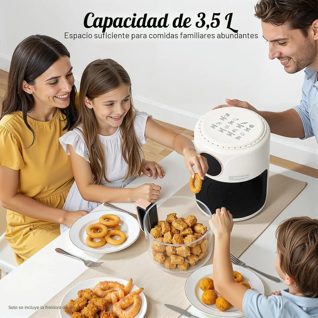 Freidora de aire caliente, 1200 W, circulación de aire caliente de 360°, freidora de aire caliente vertical con 2 cámaras y pantalla táctil, freidora compacta para asar, cocinar y asar foto 3