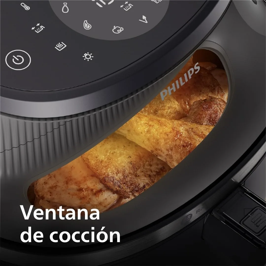 Philips 3000 Airfryer - Freidora de Aire 4,2L, 16 en 1, Táctil, Negro | Ventana de cocción, 16 modos en 1, 90% menos grasa, tecnología Rapid Air Plus, app de recetas HomeID (NA320/00) foto 3