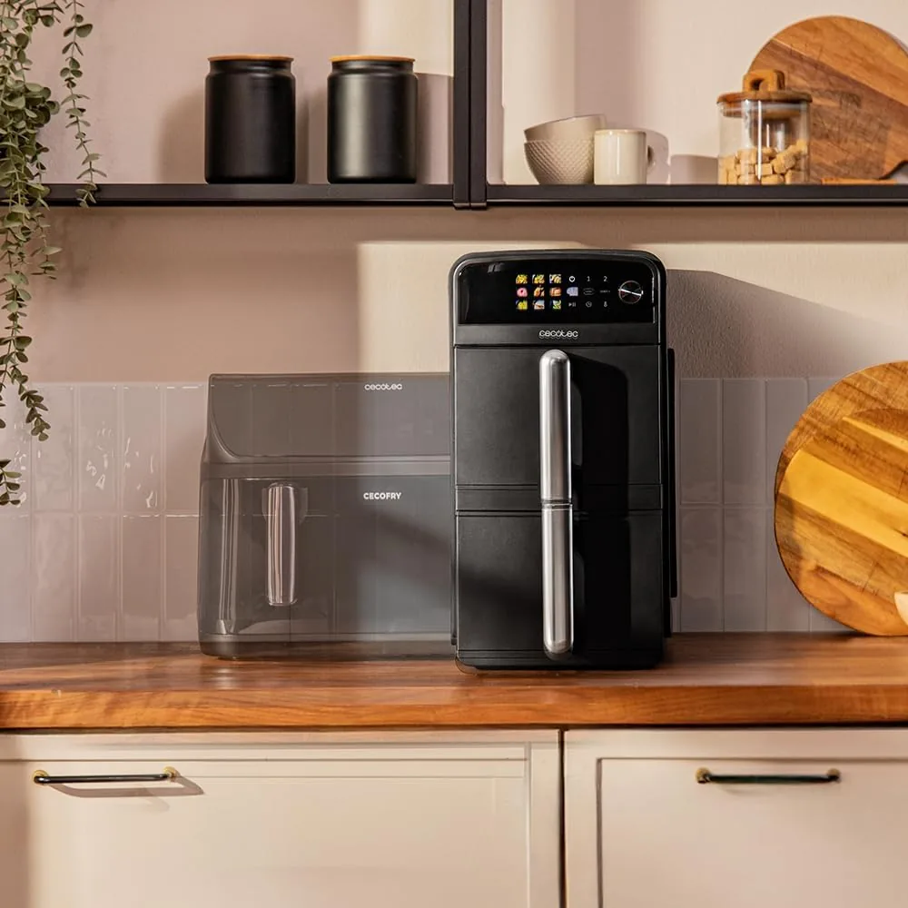 Cecotec Freidora de Aire 10 L Cecofry DuoLevel 10000 2400W | Cubetas Superpuestas de 5 Litros, Control Táctil, 6 Programas Preconfigurados, Cocción Rápida, Saludable foto 3