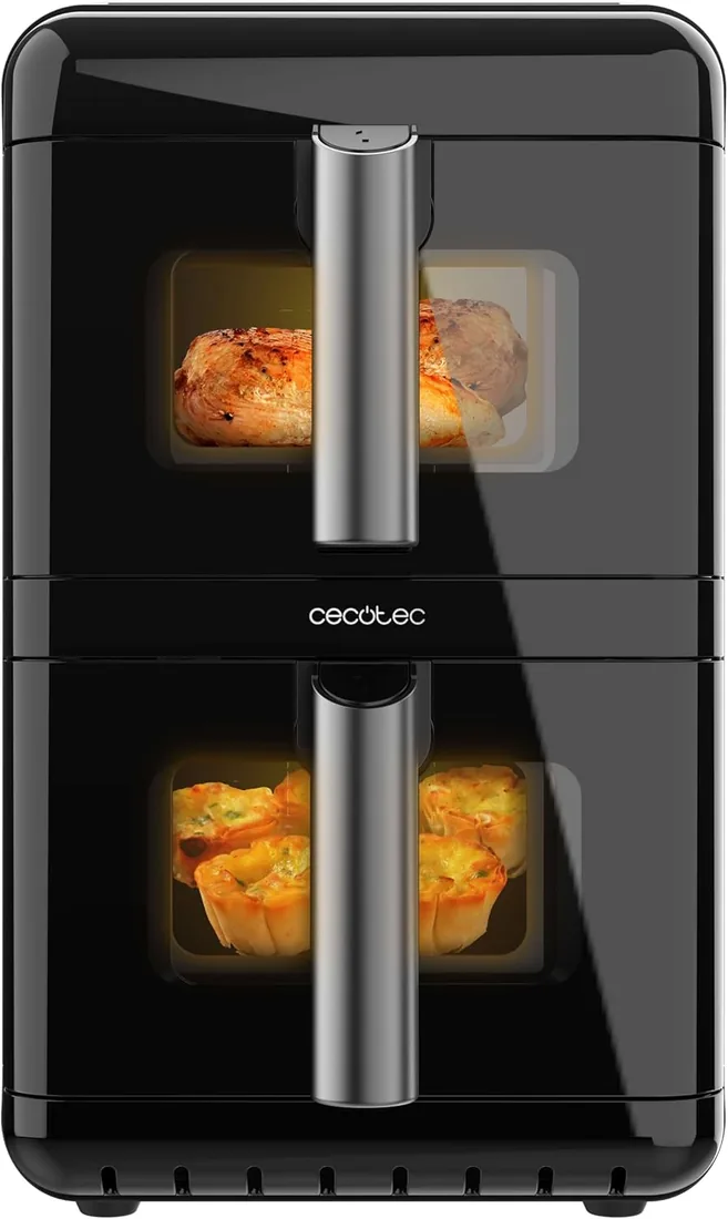 Cecotec Freidora de Aire 12 L Cecofry DuoLevel 12000 Window Panel Táctil | Cubetas Superpuestas de 6 Litros, Potencia de 3000 W, Ventanas de Visualización, 10 Programas Preconfigurados, Cocción Rápida foto 2