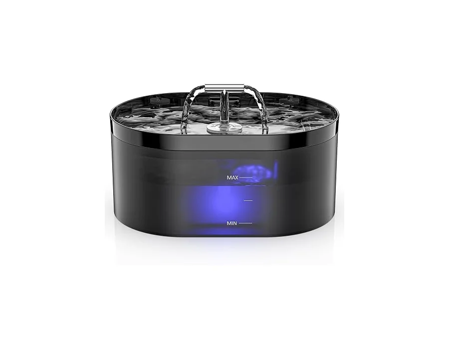 Fuente automática para Gatos, 2,2 l, con Bomba ultrasilenciosa, Filtro de carbón Activo, para Interiores, para Gatos, Perros y Otros Animales
