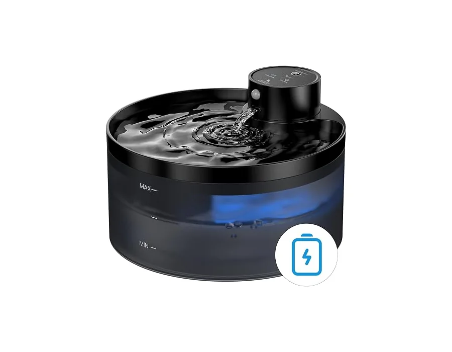 Fuente para Gatos sin Cable: 3.2L Bebedero Gatos Automatico - Fuente Gatos con Sensor de Movimiento - 4200mAh Fuente de Agua para Gatos Recargable con Batería - Dispensador Agua Ga