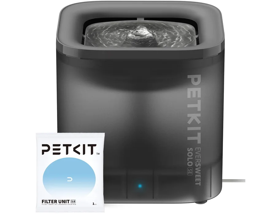 PETKIT CYBERTAIL Fuente de Agua para Gatos, con Bomba de Agua inalámbrica, Menos de 25 dB, Filtro 3.0, con Luces LED, Capacidad de 1,8 l, para Gatos, Perros y Otras Mascotas, Gris