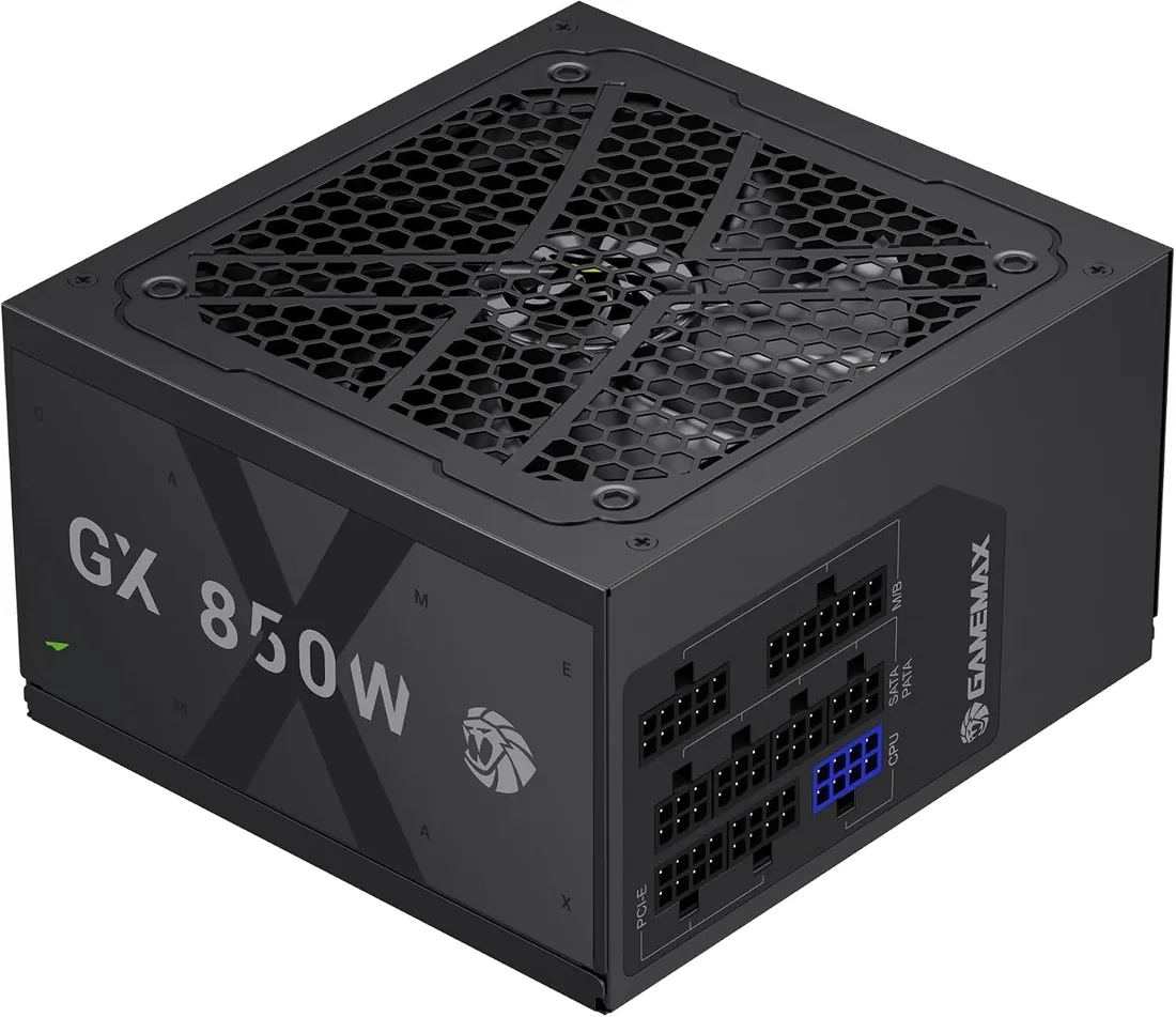 GAMEMAX GX 850GF Fuente de Alimentación PC 850W, Totalmente Modular ATX 3.0 con Cable 12V - 2×6 y Soporte para PCIe 5.0, 80 Plus Gold, Ventilador FDB de 120mm, Garantía 10 Años, Negro