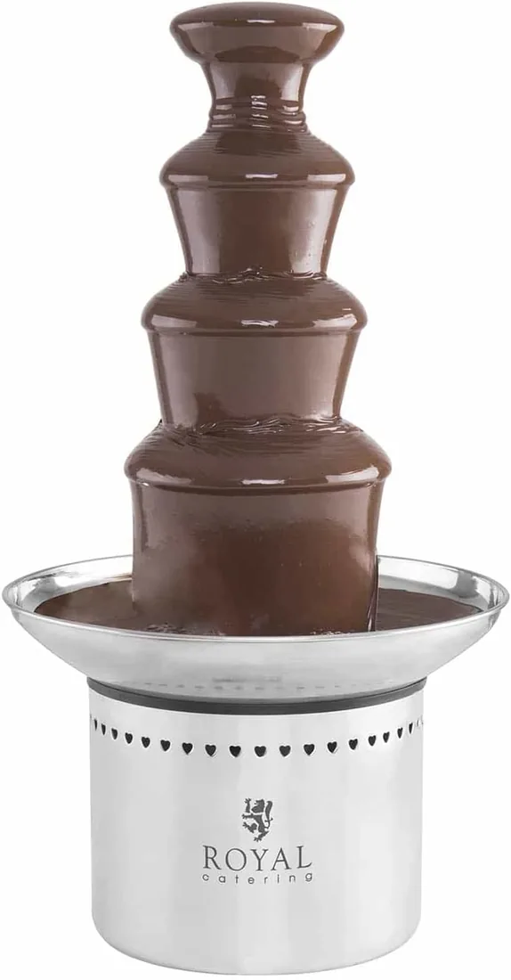 Royal Catering Fuente de chocolate eléctrica Cascada RCCF-230W (4 niveles, 6 kg, 230 W, Acero inoxidable)