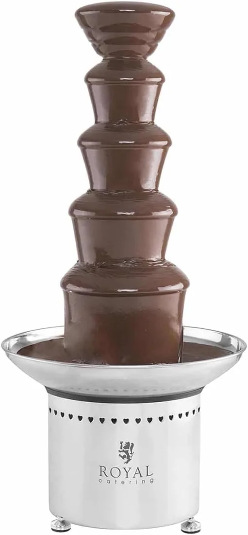 Royal Catering RCCF-65W4 Fuente de Chocolate Eléctrica Founde Chocolate (6 kg, 200 W, Temperatura 0–110 °C, 5 Niveles) Acero Inoxidable