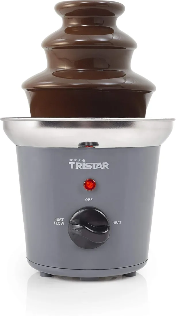 Tristar CF-1603 Fuente de Chocolate con 2 ajustes de Potencia, 3 Niveles, 22.5 cm de Altura, función para Mantener el Chocolate Caliente, 32 W, Carcasa de Acero Inoxidable