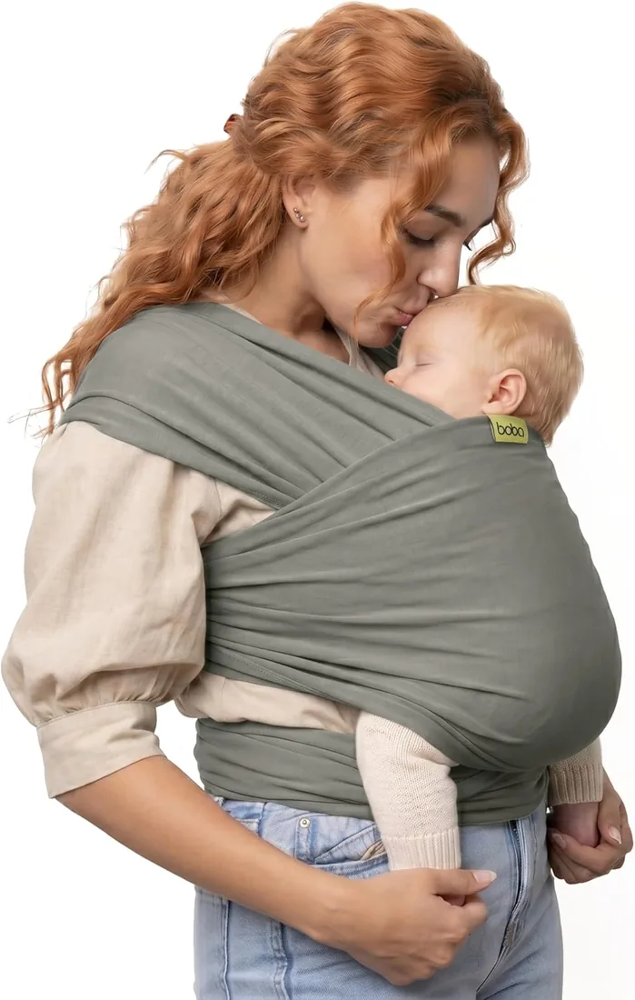 Boba Wrap - Fular Elástico Portabebé | Pañuelo Porteo Ergonómico, Bandolera Ajustable, Ideal Para Recién Nacidos, Color Gray